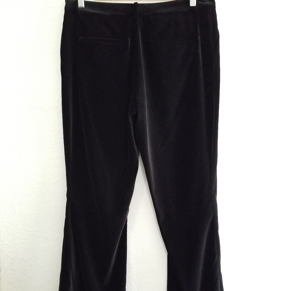 Alice+Olivia Velvet Classic Black Boot Cut Pants Size 10 - Picture 4 of 9